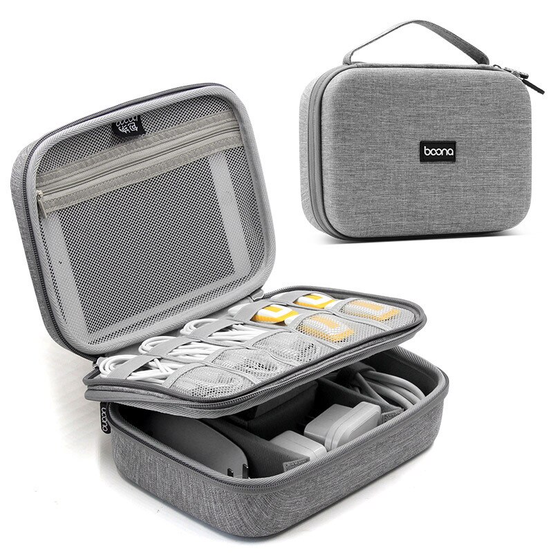 Eva-doppelschicht-usb-tragbare reise-organizer-tasche für digitale elektronik, aufbewahrungstasche für elektronikzubehör, gadget-hüllen