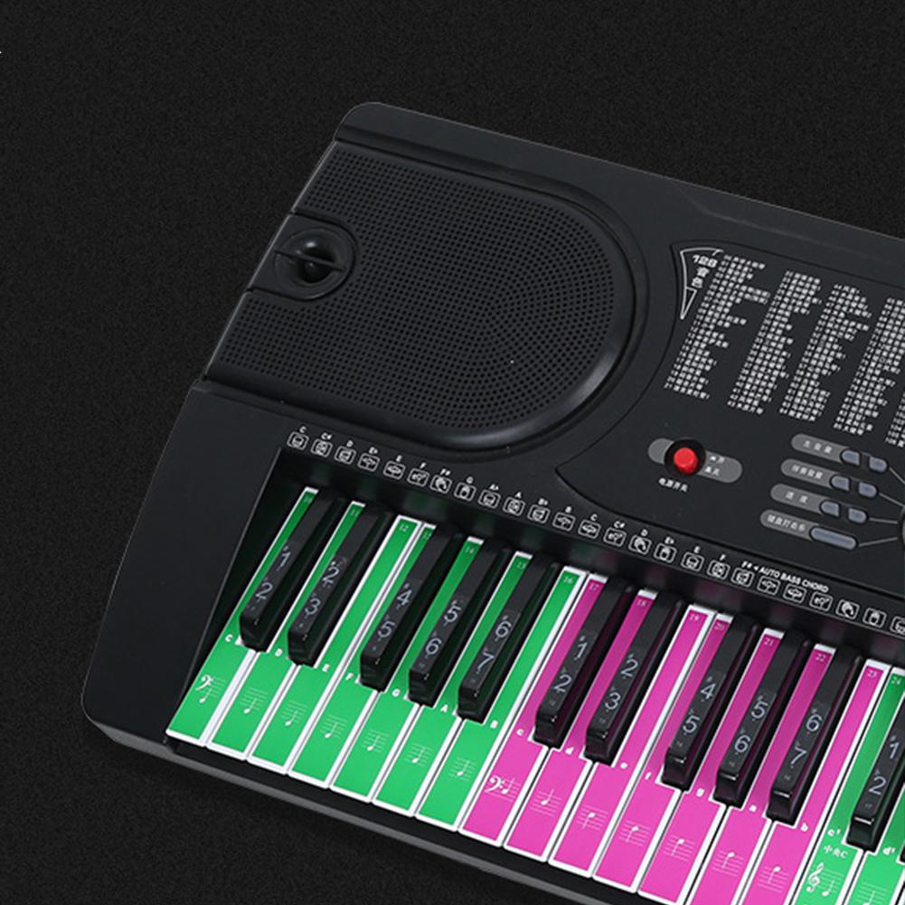 61 Keys Piano Keyboard Sound Name Stickers Piano Keyboard Stickers "61 keys to send black keys Music Decal Label Note