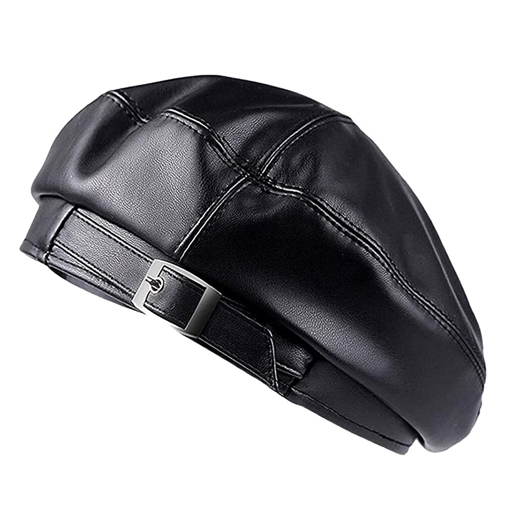 Dames Pu Leather Casual Baret Hoeden Mode Lederen Franse Kunstenaar Beret Hoeden Voor Vrouwen Meisjes Herfst En Winter Zachte Baretten: BK