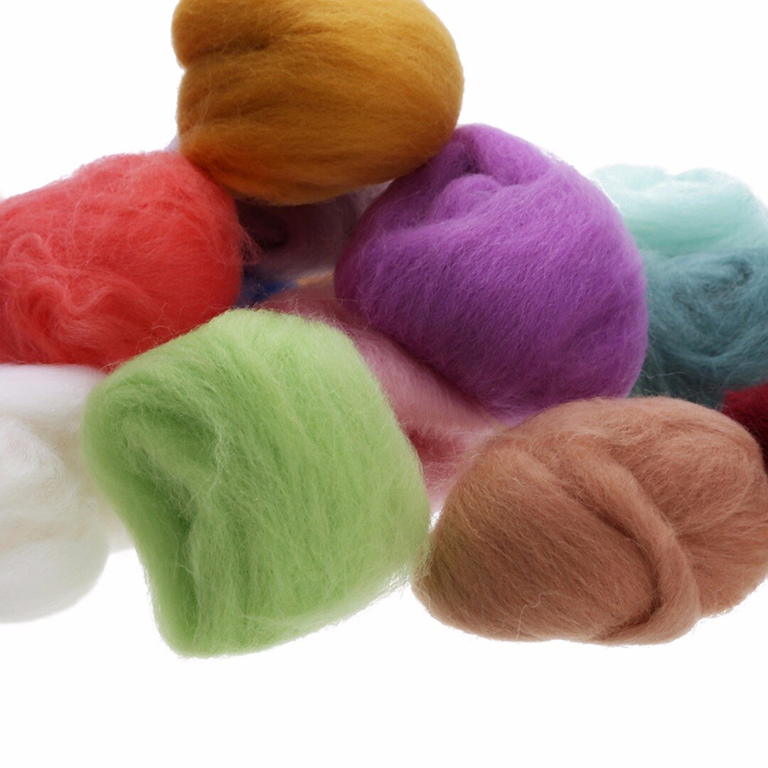 1 Set 5g Zachte Merino Wol Fibre Zwervende 17 Kleuren Voor Naaldvilten DIY Hand Spinning Naaien Pop Handwerken arts Craft