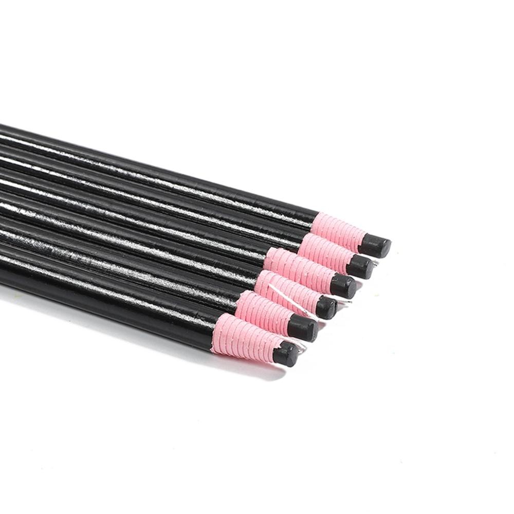 6 uds. De lápices de tiza de costura a medida, sin cortes de colores, pluma marcadora de tela para Sastre, accesorios de costura, tiza para costura, lápiz para ropa: Black