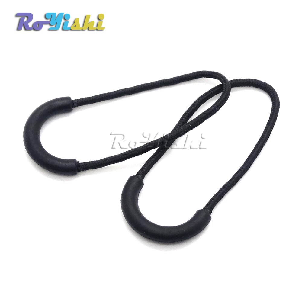 100pcs/pack Zipper Pulls Cord Rope Ends Lock Zip Clip Buckle Black For Paracord Accessories/ Backpack/Clothing