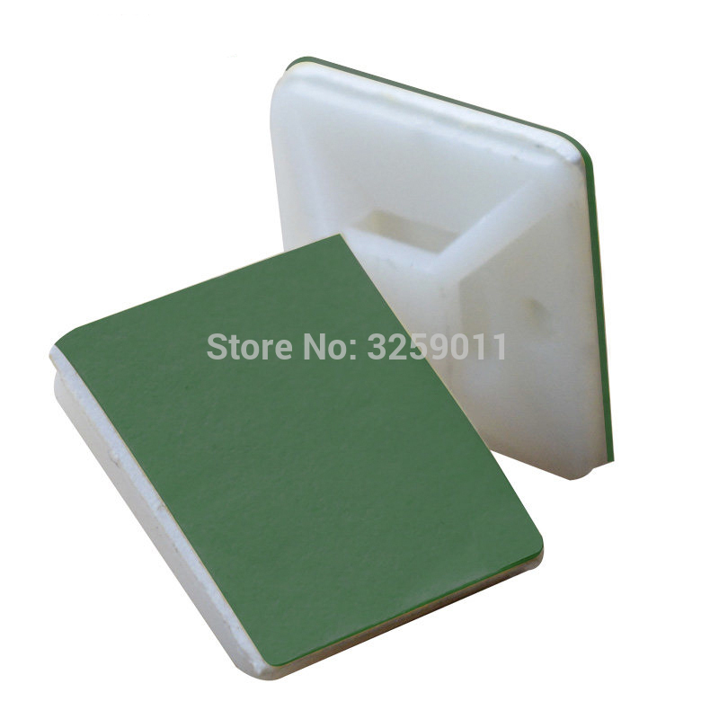 500PCS Self Adhesive Backed Cable Tie Mounts Wire Zip Tie Base Holders White 25 mmx 25 mm green stick