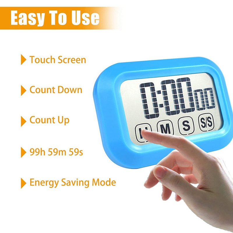 Digital Kitchen Timer Press Screen For Cooking,Magnetic Countdown Count Up Timer,LED Display Large Digits Timer