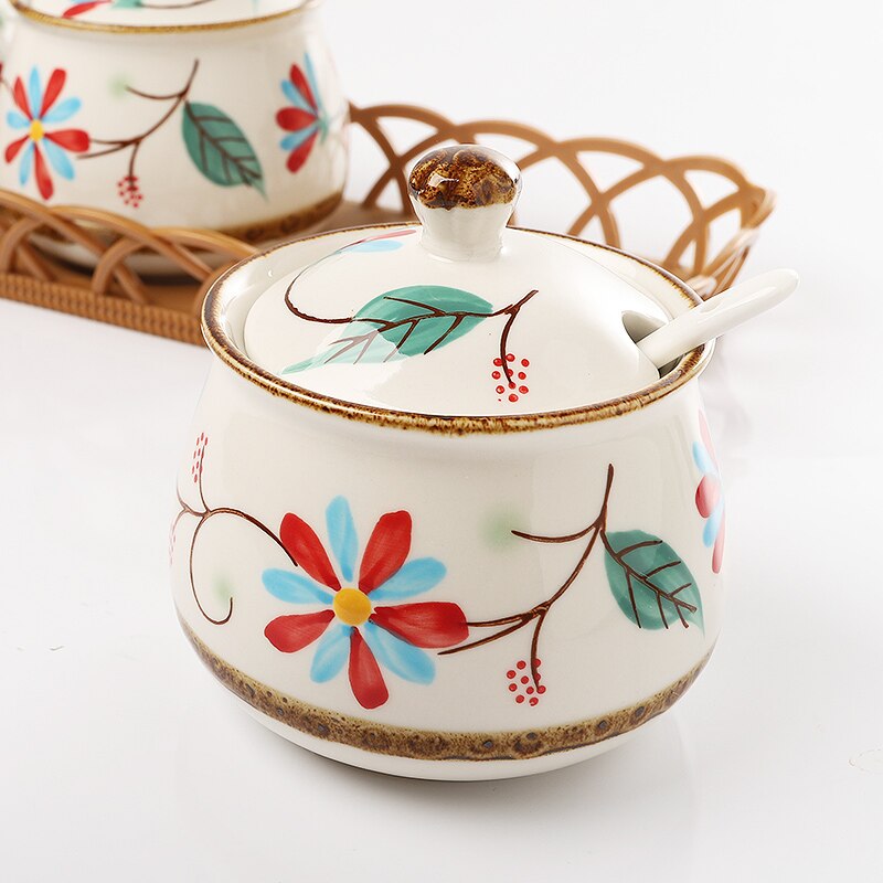 NEWYEARNEW Ceramic Spice Storage Bottles Jars Kitchen Tools Set Combination Packages Home Decoration Wedding