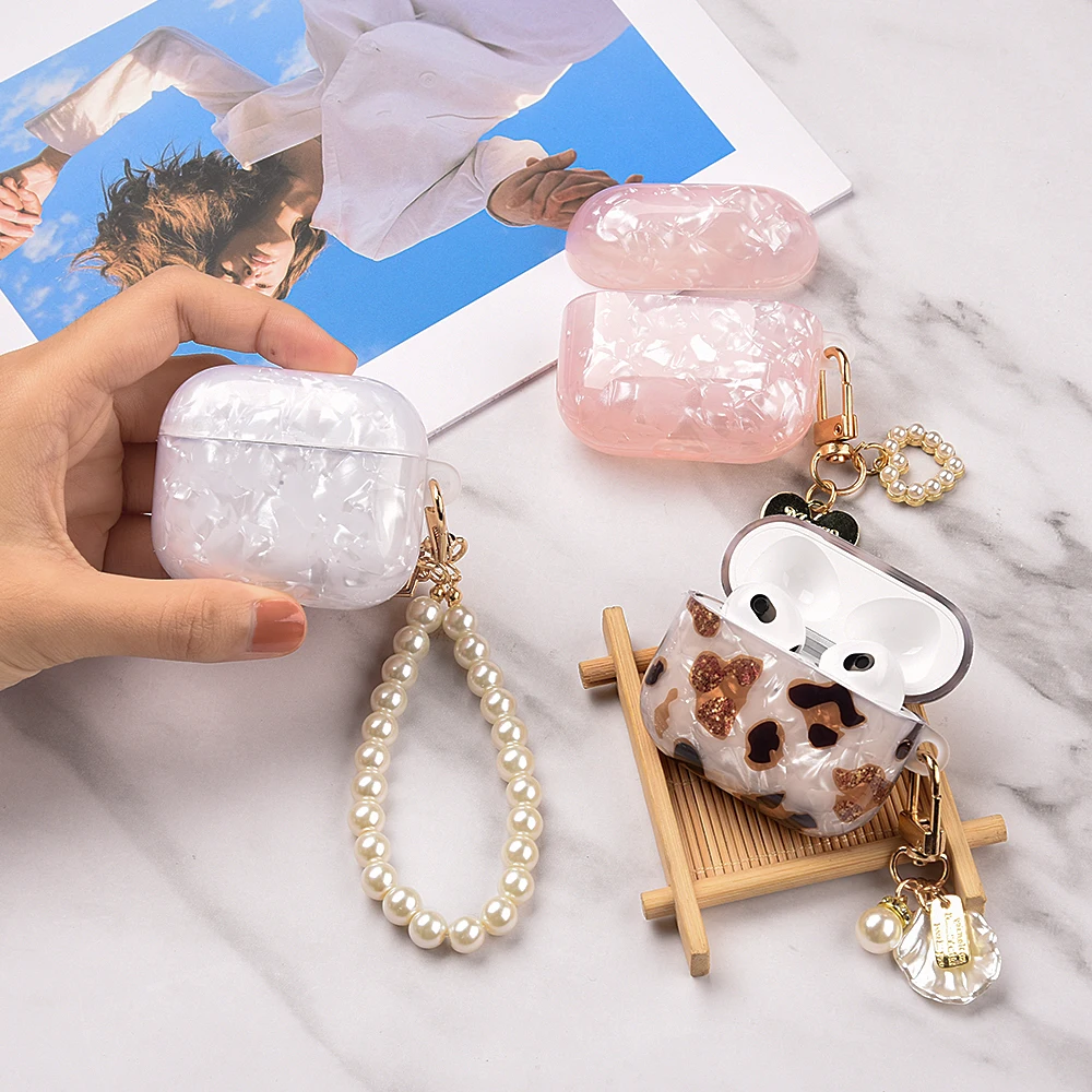 Pour Airpods Pro 2 étui de luxe perle pendentif sans fil casque couverture pour Apple Airpods 3 Pro USB C 2ème 3ème génération coque en TPU