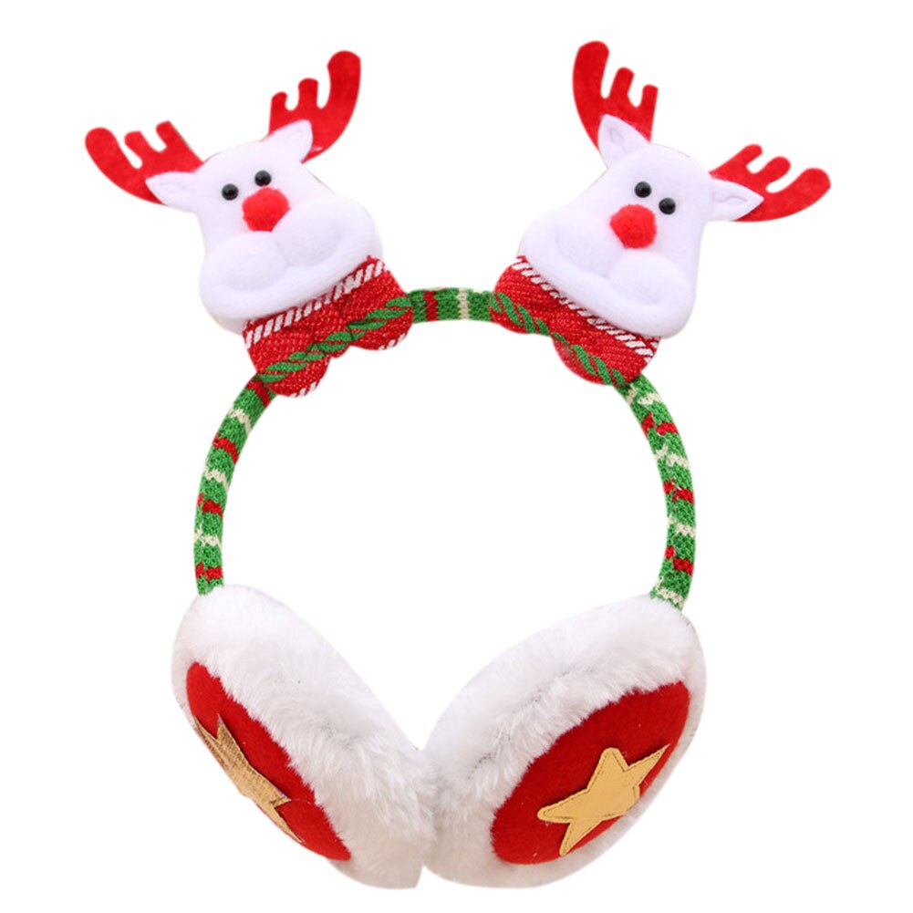 Christmas Luminous Earmuffs Cute Cartoon Ear Warmers Winter Xmas Headband Headwear Adult Children Christmas Ornaments: Elk