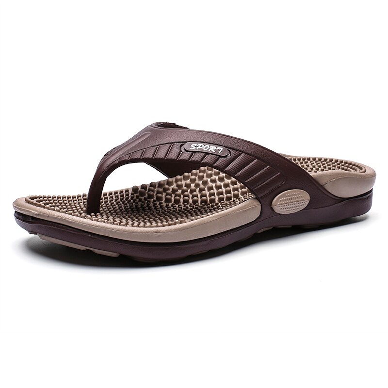 Infradito da spiaggia pantofole da uomo estive sandali da massaggio scarpe Casual da uomo comode 2022 moda uomo infradito calzature di vendita calde: Cachi / 45