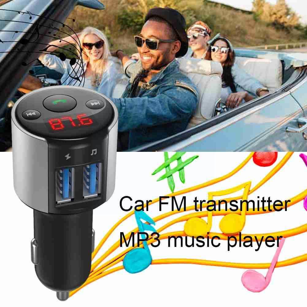 12V Car Bluetooth Transmitter Fm Transmitter Wireless Handsfree Mp3 Player Receiver Dual Fast Charger Usb Audio Car Accessories