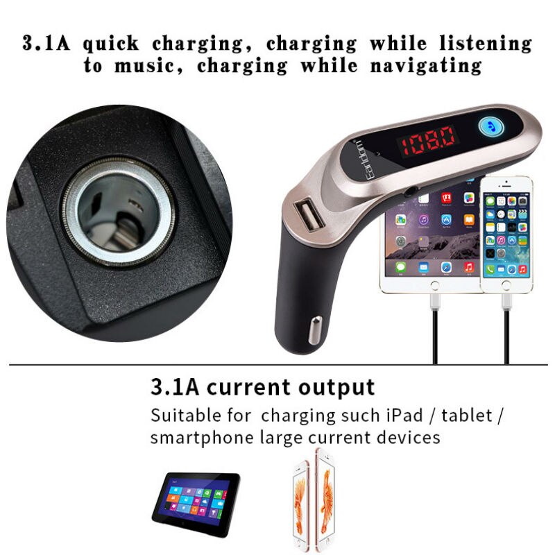 Earldom voiture FM Radio MP3 véhicule Bluetooth appel main libre carte SD disque USB jouer