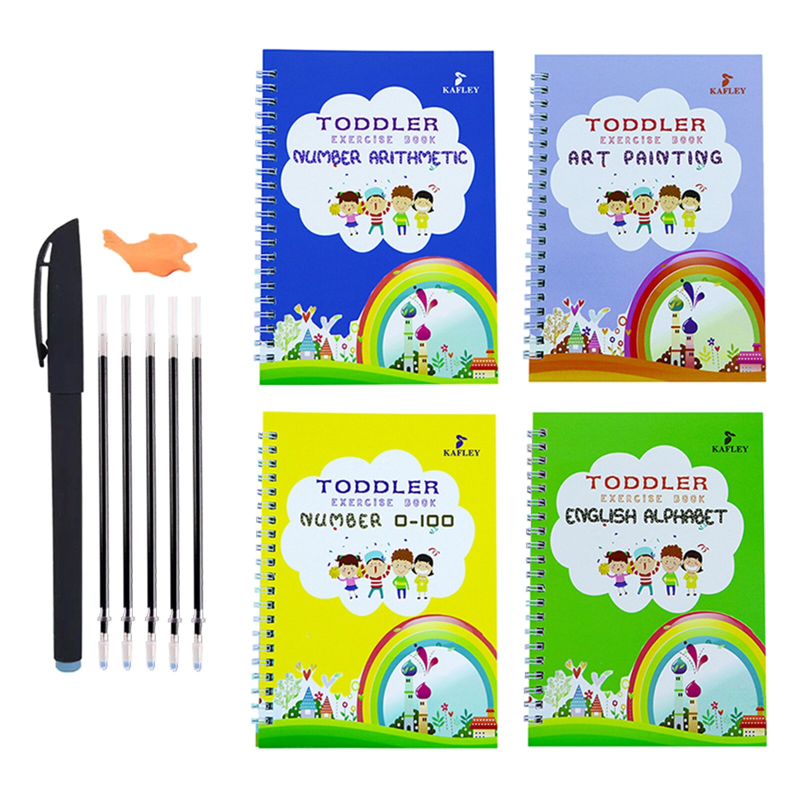 Pen Handwriting Magic Practice Copybook Set Magic Practice Copybook Free Wiping Copybook Kids Writing Handwriting Sticker: B