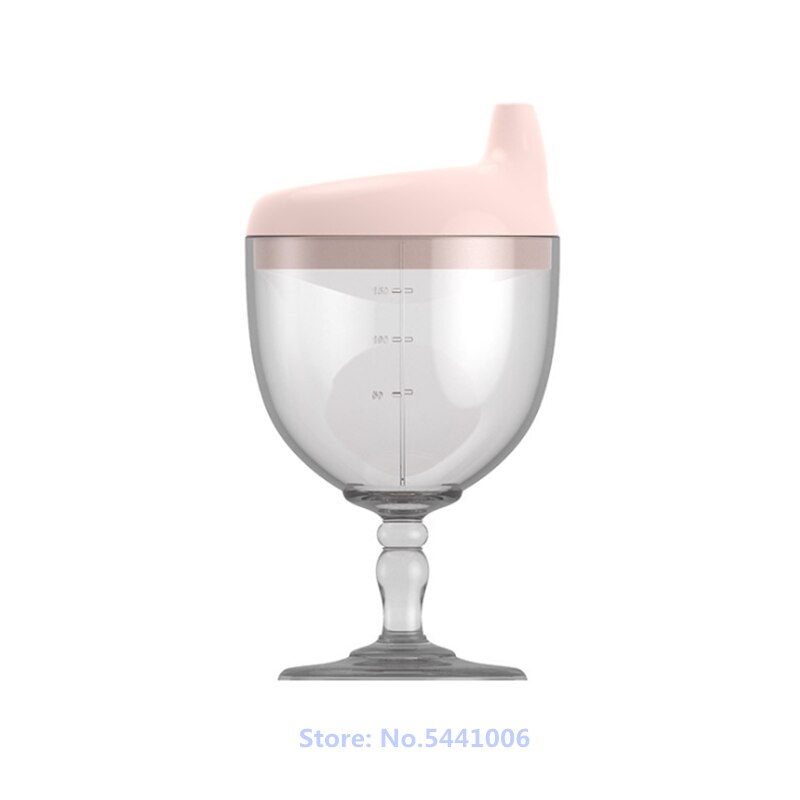 Babyvoedingskwaliteit plastic beker eendenbekbeker melkbeker met schaal anti-val leer drinkbeker voor kinderen drinkbeker sapbeker: Roze