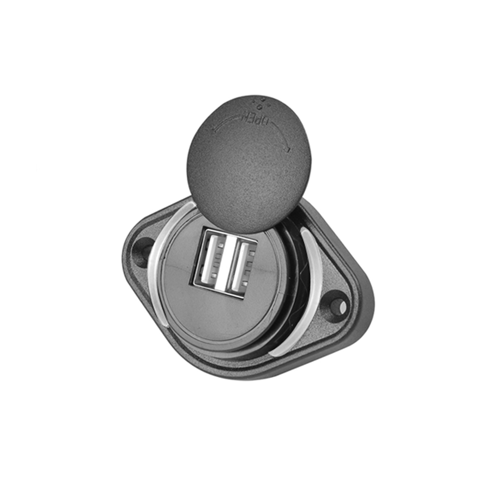 12-24V Dual Ports Car Charger Socket USB Charger Outlet Power Adapter with Sliding Cap for Car Motorcycle Truck ATV RV Boat: Blue