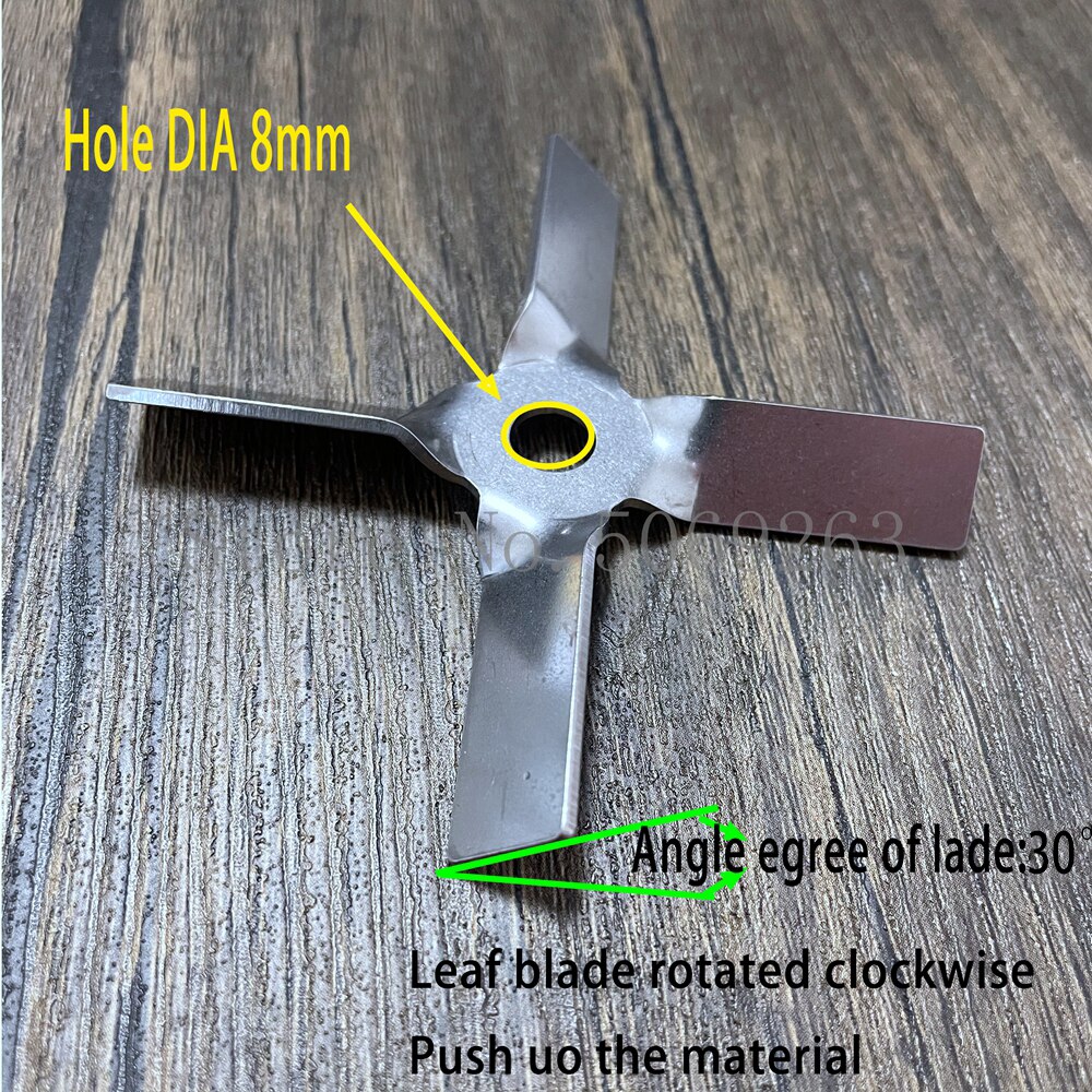 1set Lab 304 stainless steel Propeller with stirring rod,Four-bladed propeller while Stirring press down the material