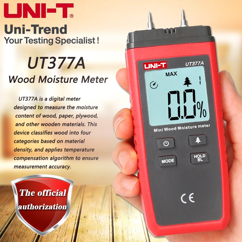 UNI-T UT377A wood moisture tester / wood water content test table data to keep LCD backlight automatic shutdown function