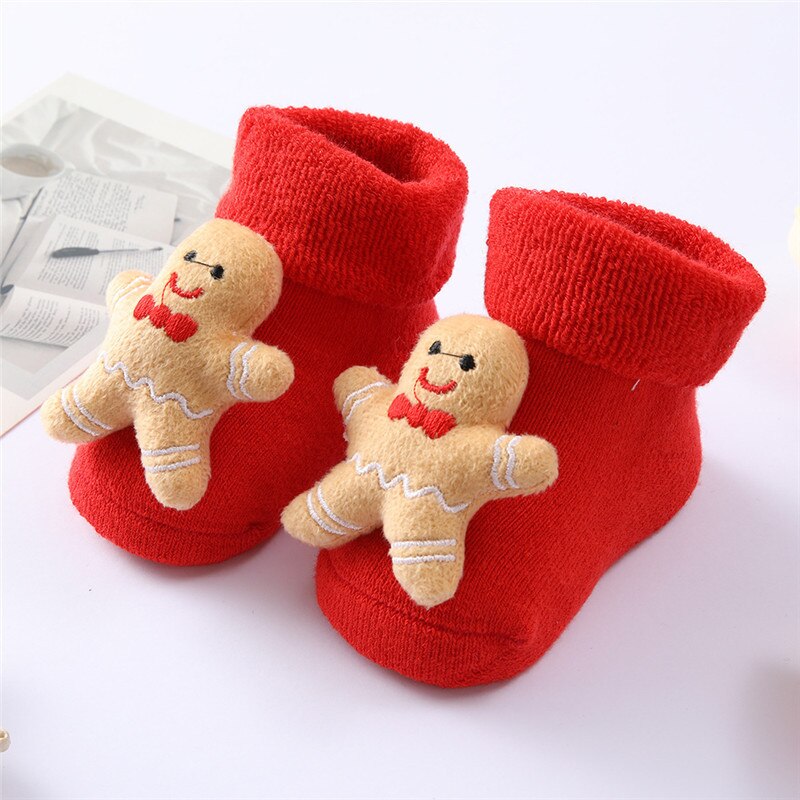 Bambini calzini per bambini ragazze ragazzi addensare stampa bambini in cotone regalo di natale per bambini calzino caldo neonati neonato calzino corto abbigliamento: Biscuits