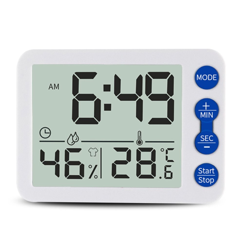 Compteur de température et d'humidité intérieur, grand écran, réveil, minuteur électronique de cuisine: 3