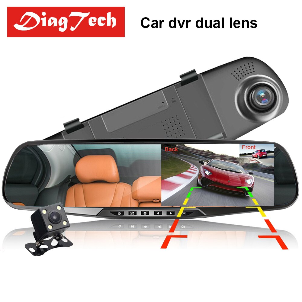4.3 Inch Auto Achteruitkijkspiegel Auto Spiegel Video Fhd 1080P Auto Dvr Camera Achteruitkijkspiegel Digitale Video Recorder dual Lens Dashcam