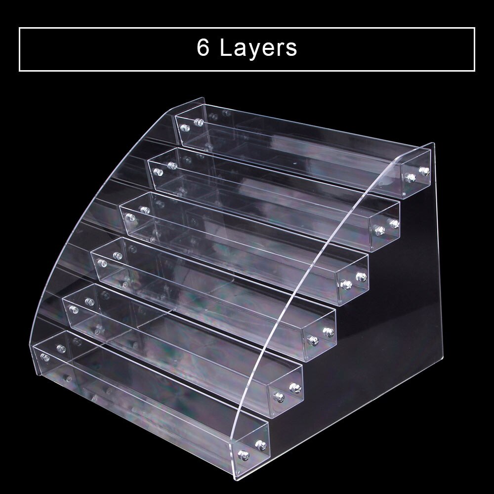Acryl 1 Tot 7 Tier Nagellak Rack Display Houder Nail Art Cosmetische Vernis Organizer Stand Manicure Tool Plastic Storage doos: 6 Layers