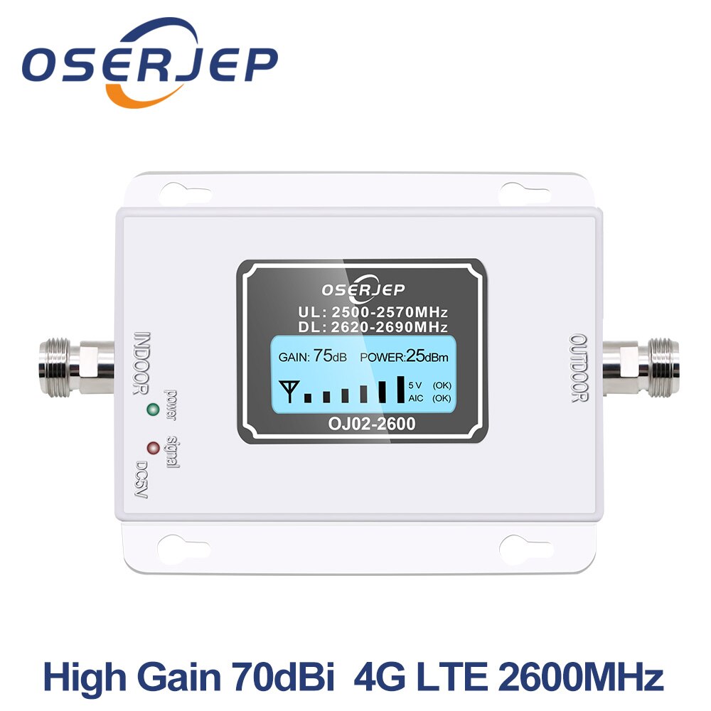 4G Lte 2600 Repeater Gain 70dB 4G Lte 2600Mhz Mobiele Signaal Booster 2600 Lte Mobiele Telefoon Signaal versterker Met Lcd Display
