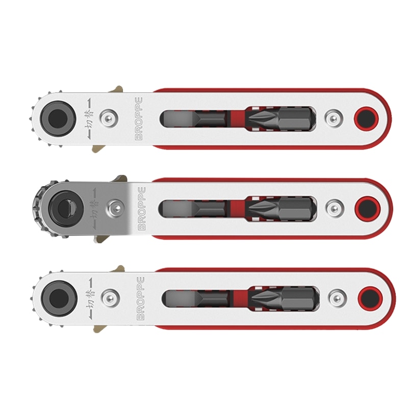 Mini Magnetic Screwdriver Ratchet Wrench Right Angle 1/4" Hex Shank for Narrow Space DIY Hand Tools