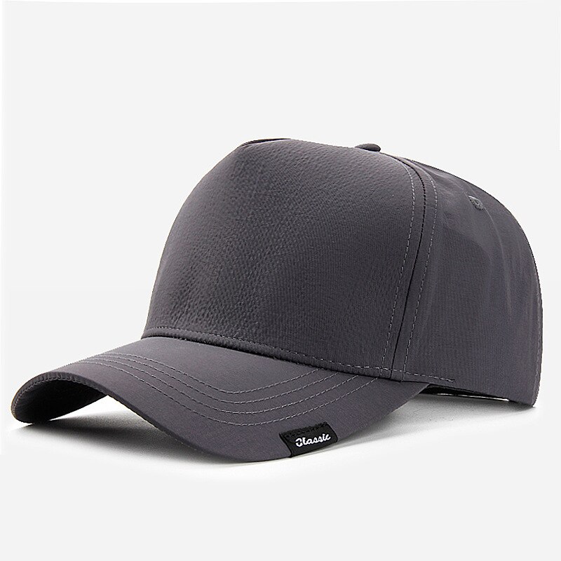 Man Hard Top Large Sport Cap Male Oversize Cotton Sun Hat Adult Plus Size Polyester Dry Quickly Baseball Caps 56-60cm 60-65cm: Polyester Dark Grey / 60-65cm