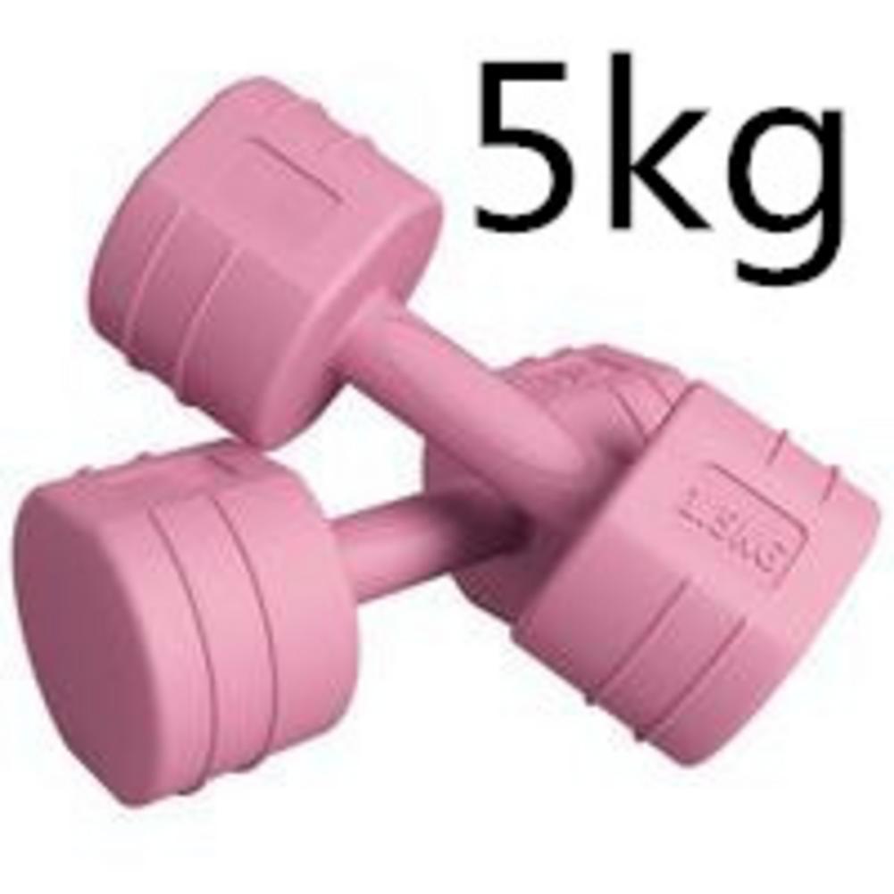 1 Pair Multifunctional Dumbbell Rubber Anti-Dumbbell Knurled Ergonomic Handle Solid Cast Iron Core Dumbbell: violet