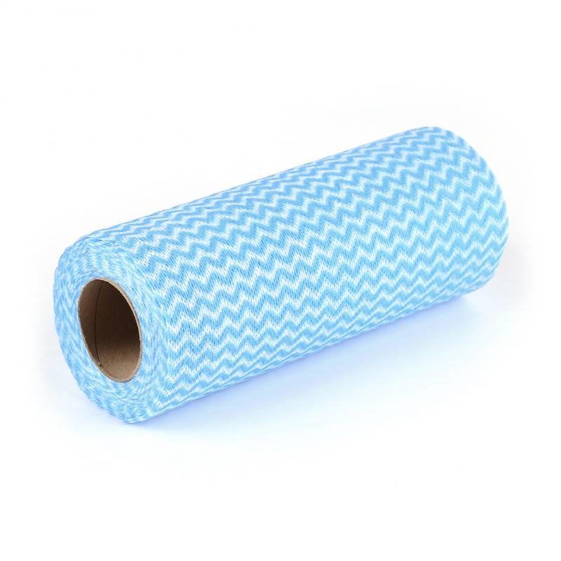50pcs Disposable Kitchen Non-woven Textile Rags Wash Resuable Cleaning Rag Roll Practical Cleaning Cloth Household Cleaning Tool: blue