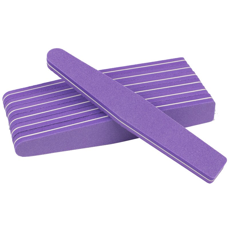 Limas de uñas 100/180 esponja de colores, bloque pulidor lavable, lima de uñas con forma de diamante, suministros de salón de uñas de doble cara, 50 unids/lote: Morado
