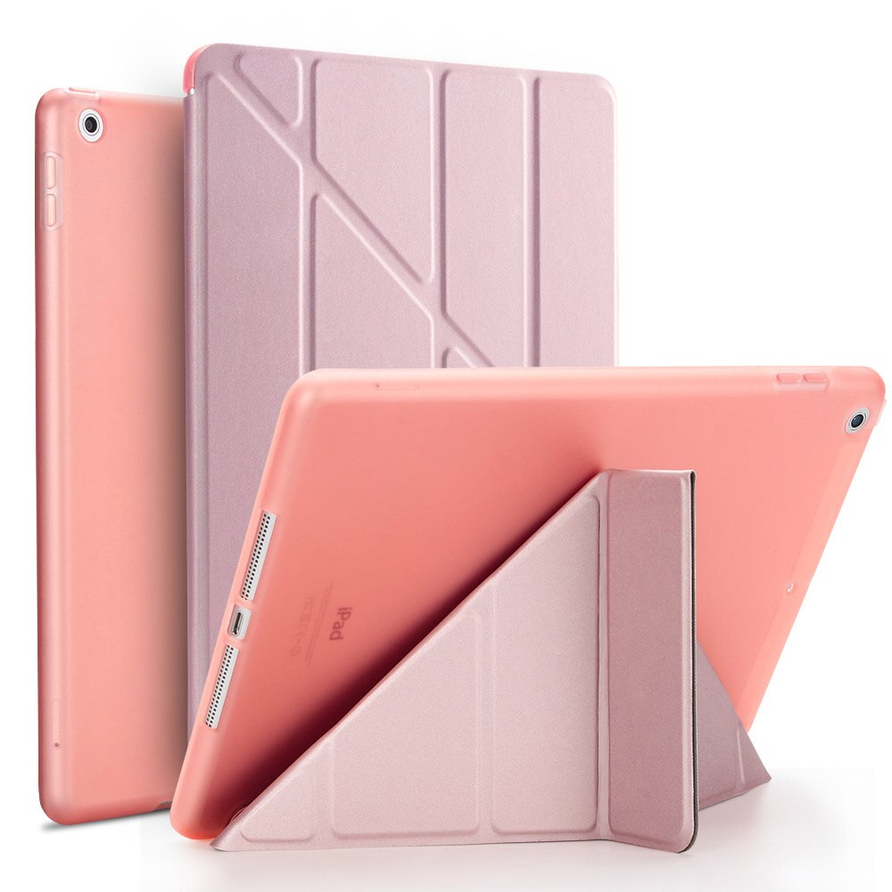 Etui na Tablet do ipada Air 2 9.7 "PU Leather Smart Sleep wake funda Trifold stojak solidna inteligentna obudowa do ipada Air 2 A1566 A1567