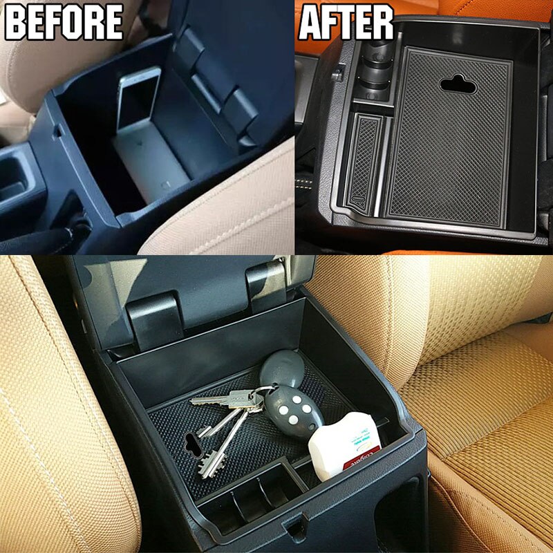 For Toyota Hilux AN120 AN130 - Armrest Storage Box Center Console Container Bin Tray Holder Case Car Organizer