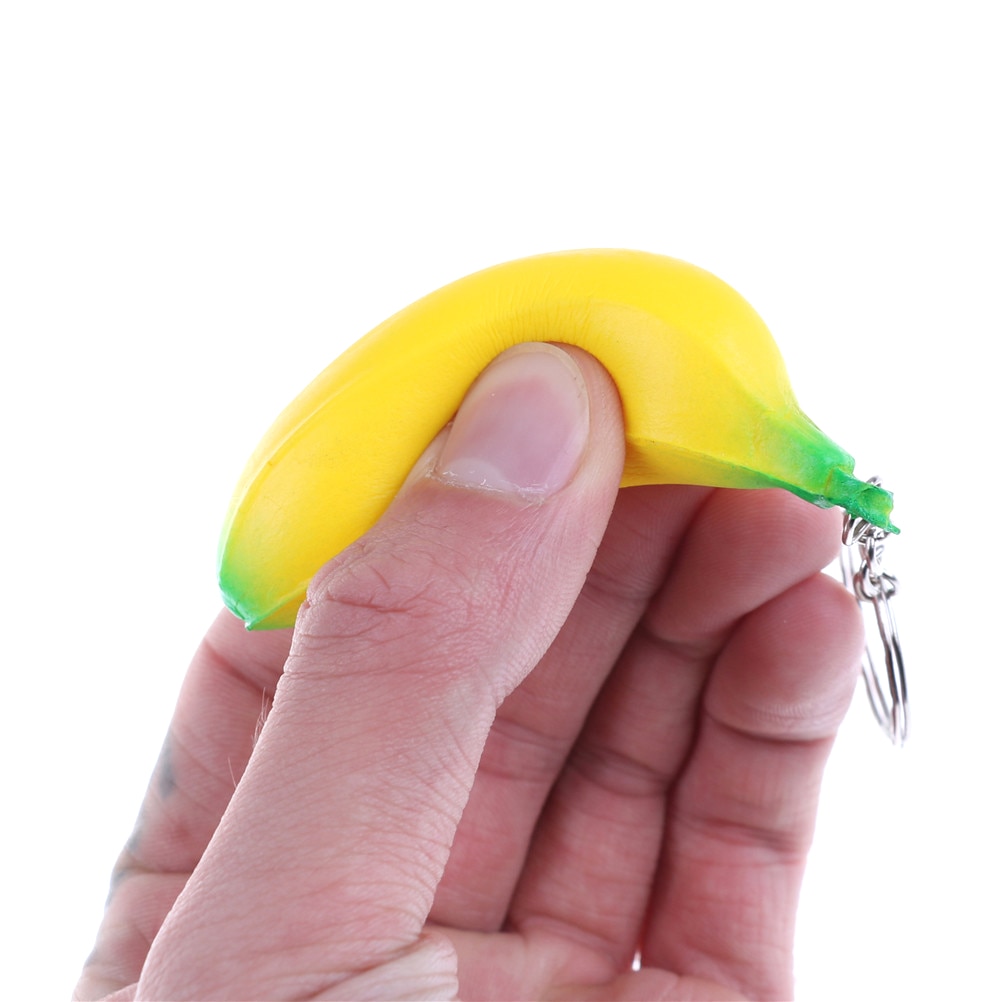 1Pcs Fun Langzaam Stijgende Banaan Speelgoed Antistress Squeeze Funny Gadget Sleutelhanger Telefoon Decor Kids