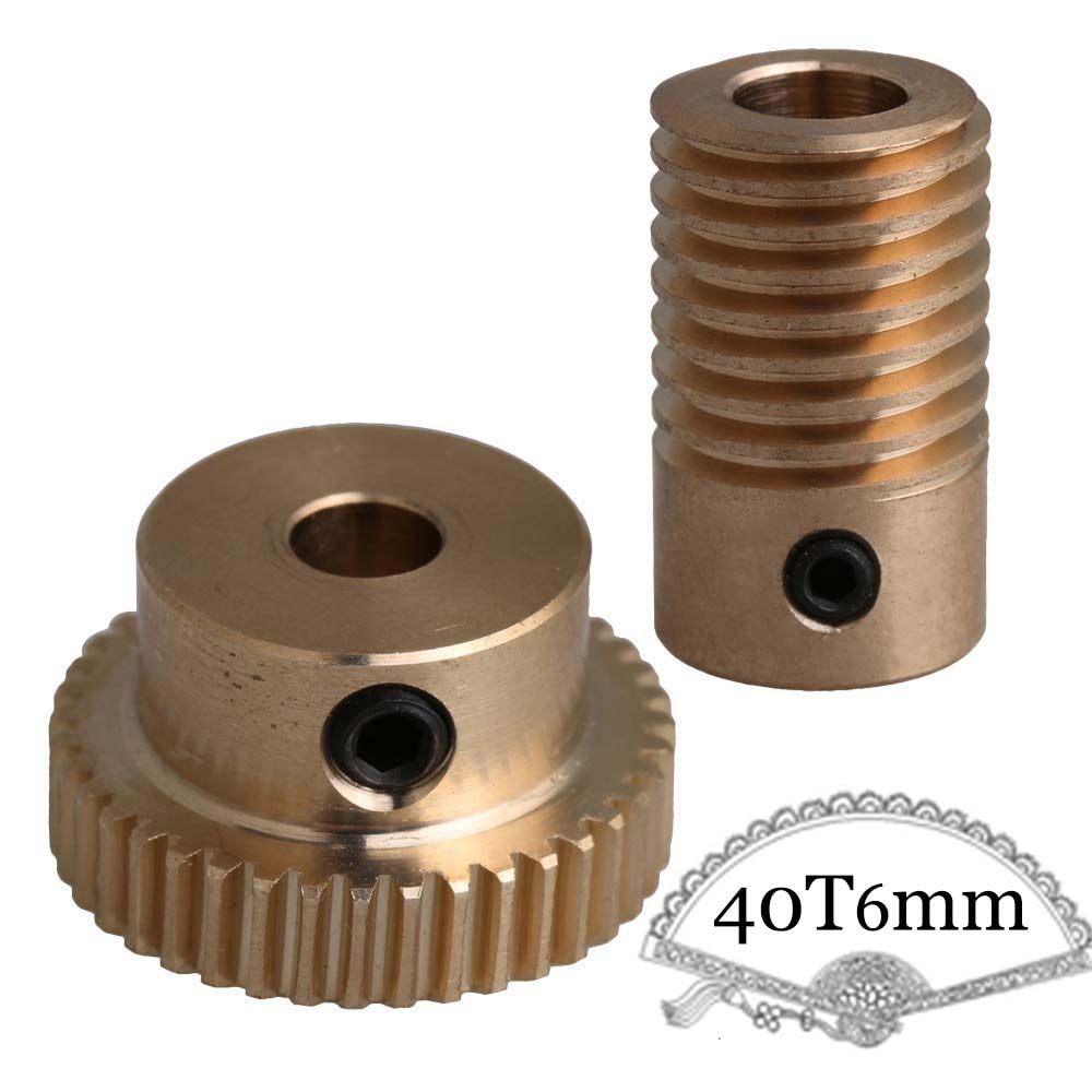 0.5 modulus messing wormwielset met 5mm gaten 40 tanden turbine reductor 6mm schroef reductor