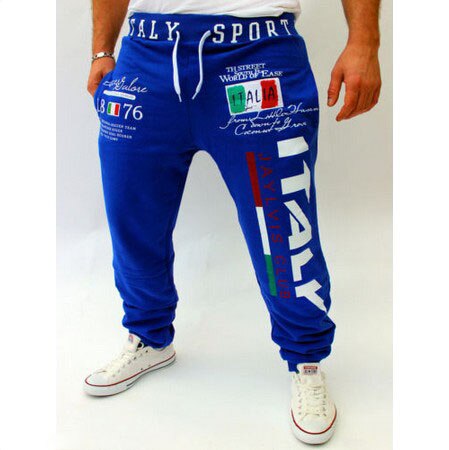 Casual byxor italiensk flagga tryck casual byxor stor storlek