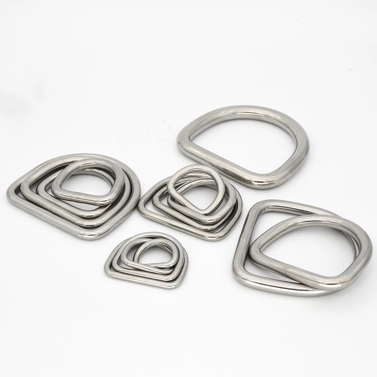 Cierre de hebilla de anillo Dee D de acero inoxidable para Collar de perro mascota, mochila, bolso artesanal de cuero, correa, cinturón, correas, piezas de prendas