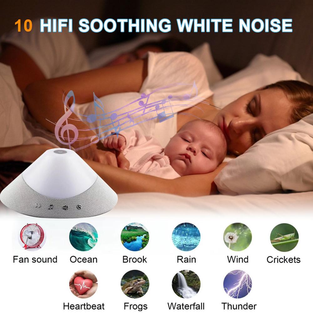White Noise Machine USB Rechargeable Timed Shutdown Sleep Sound Machine lullaby Sleep Aid Office Travel Home Sleep Instrument