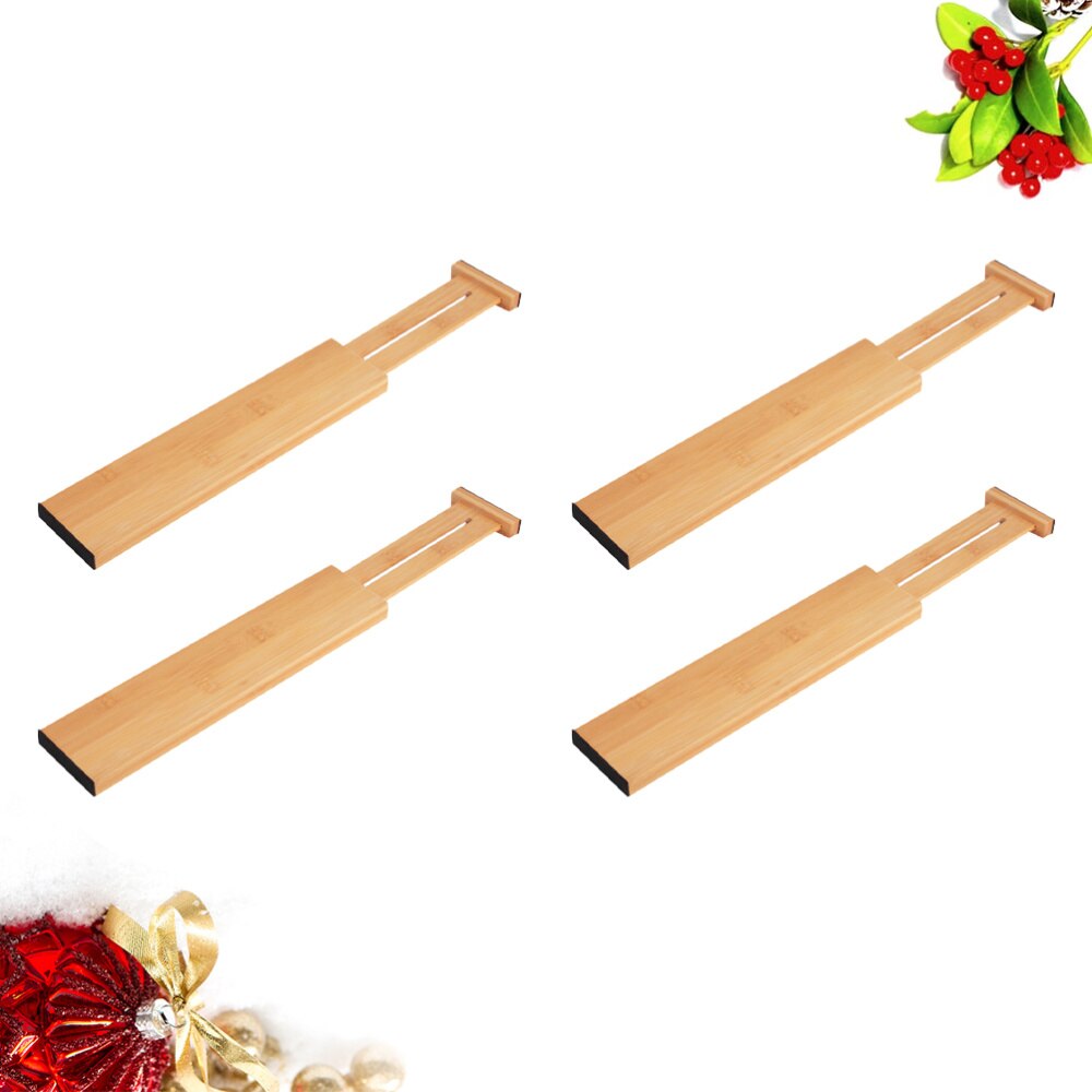 5PCS Adjustable Drawer Divider Bamboo Flexible DIY Separation Board Plate for Closet Drawer