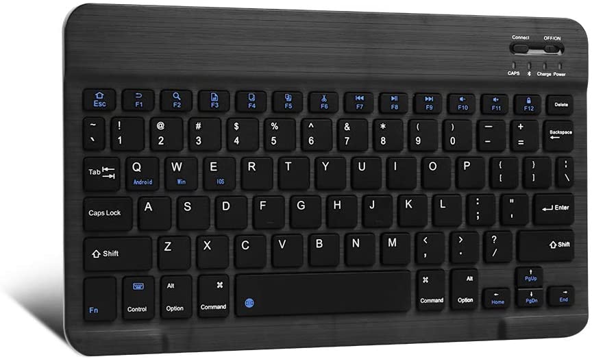 Ultra-Slanke Draadloze Bluetooth Toetsenbord 7 Kleuren Backlit Universele Oplaadbare Toetsenbord Compatibel Met Ios Android Windows: Black
