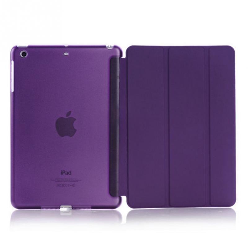 Coque mince pour iPad 9.7 iPad 5 6ème Coque Flip A1822 A1893 Support Transparent PVC Support Funda pour iPad 9.7 ''Cover: Bleu