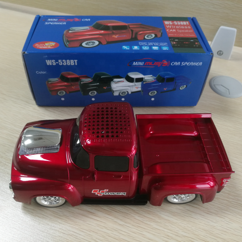 EONKO WS-538BT Pickup Truck Car Shaped Bluetooth Speaker with TF USB FM Selfie LED Light Display Rechargeable Battery