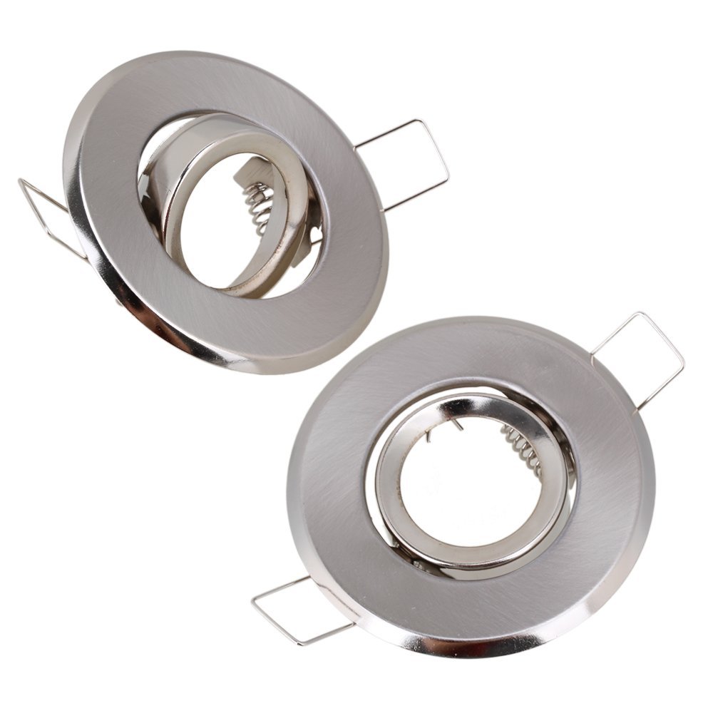 10-2Pcs MR11 Silver Dia 70mm Polished Chrome Fixture Lamp Holders Ceiling Spot Downlights Fitting