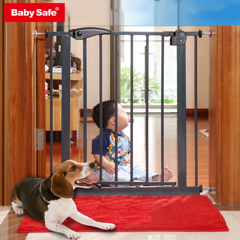 Puerta de Hierro de metal babysafe puerta de seguridad para bebés valla de aislamiento para mascotas 75-82cm de ancho Hong kong gratis
