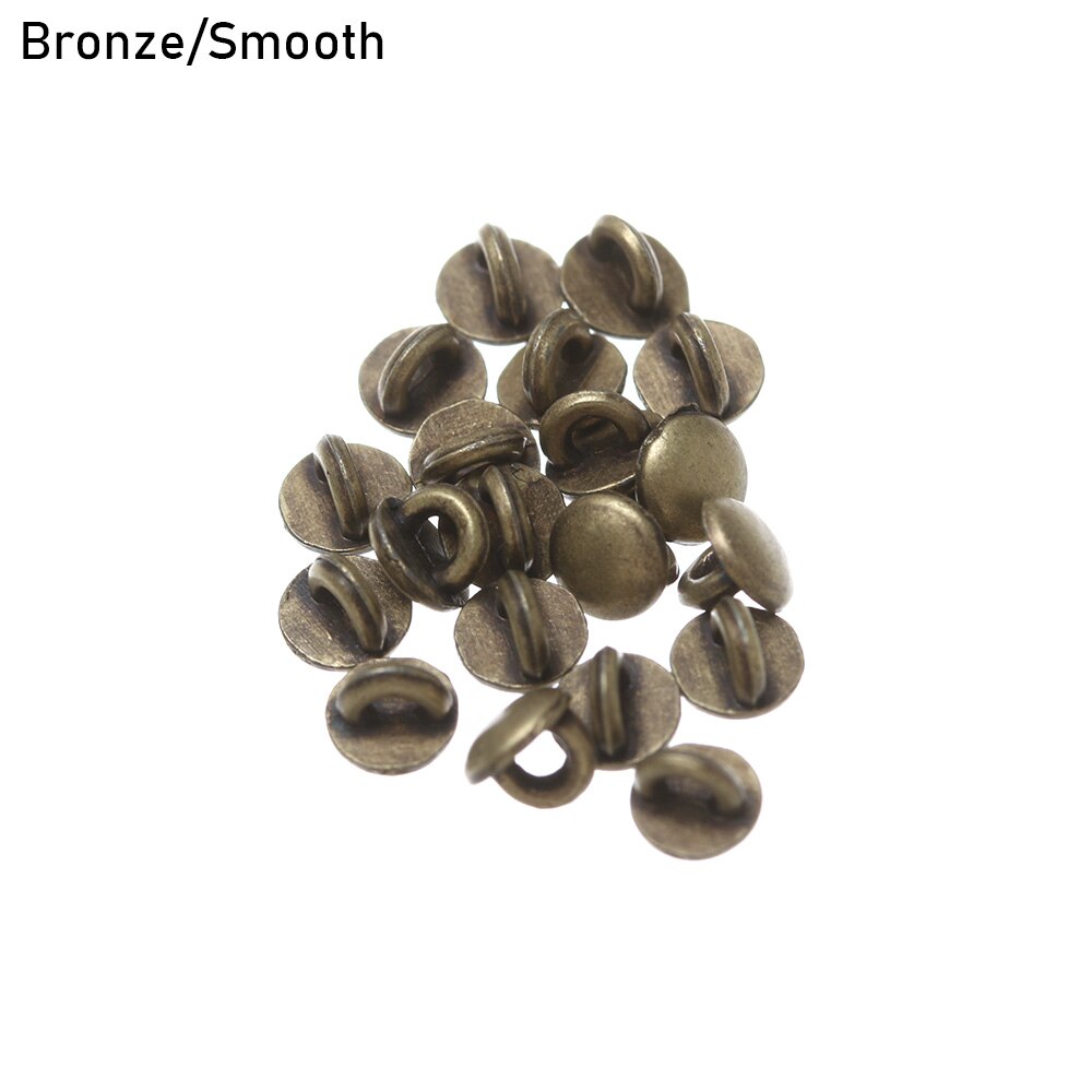 Mini Botón de 4mm para ropa de muñeca, hebilla de Metal impresa, decoración, hebillas para 20/40, accesorios de costura para ropa de muñeca, DIY, 1/6 Uds.: Bronze - Smooth / 20 Pcs