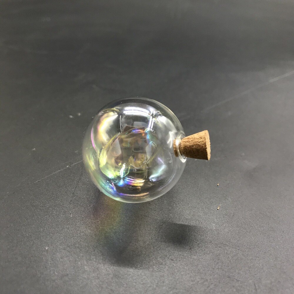 1/3/5 Uds. Botella de bola redonda de cristal arcoíris de 12-40mm con vial de vidrio de corcho colgante collar aceite de perfume globo de cristal cúpula decoración de boda
