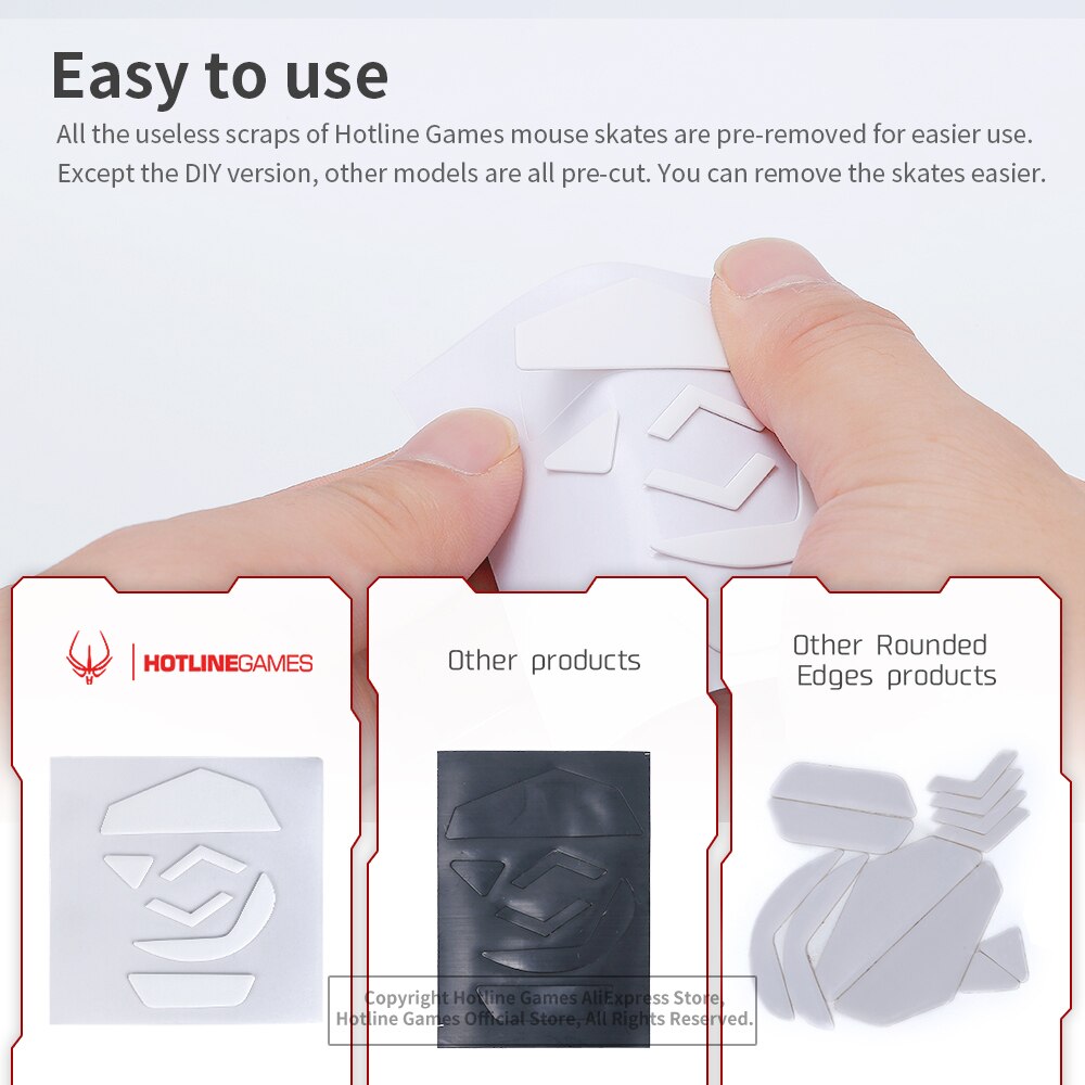 2Sets Holtine Games 3.0Plus Rounded Curved Edges Mouse Skates for Glorious Model O / Model O- Gaming Mouse Feet Pad Replacement