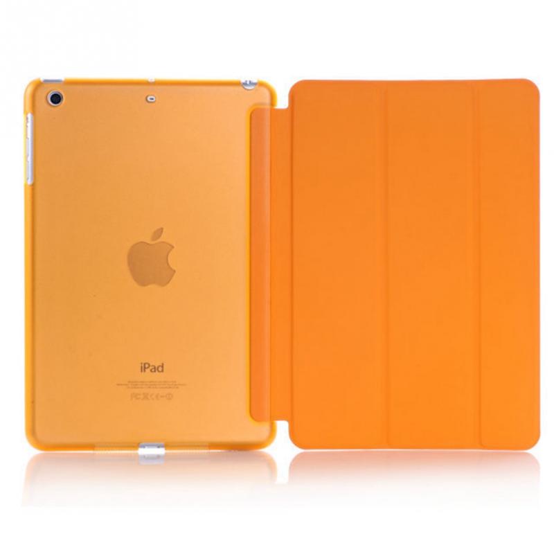 Ultra-thin Slim Tablet Case for iPad mini 4 Case Flip Magnetic Folding PVC A1538 A1550 Cover for iPad mini 4 Flip Smart Case: Orange