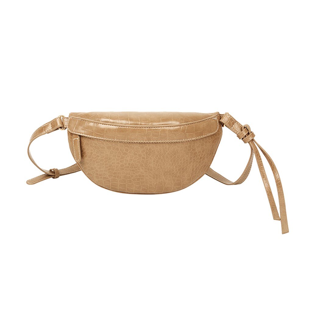 Women's PU Canvas Shoulder Bag - 27cm - Solid Pattern - Zipper Messenger Chest Waist Phone Bag: Khaki