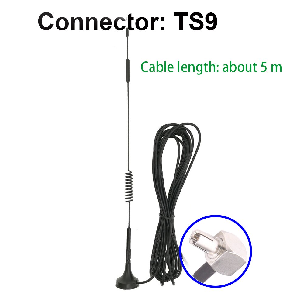 700-2700MHz 12dBi 2G 3G 4G LTE Magnetic Antenna TS9 Connector SMA Male GSM External Router Antenna: TS9-5M-cable