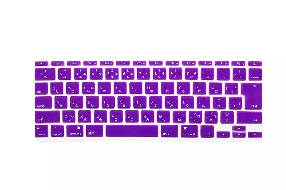Japonais anglais japon JP Version Silicone clavier couverture peau protecteur couverture pour Apple MacBook Air 11 "11.6 pouces A1465 A1370: Purple