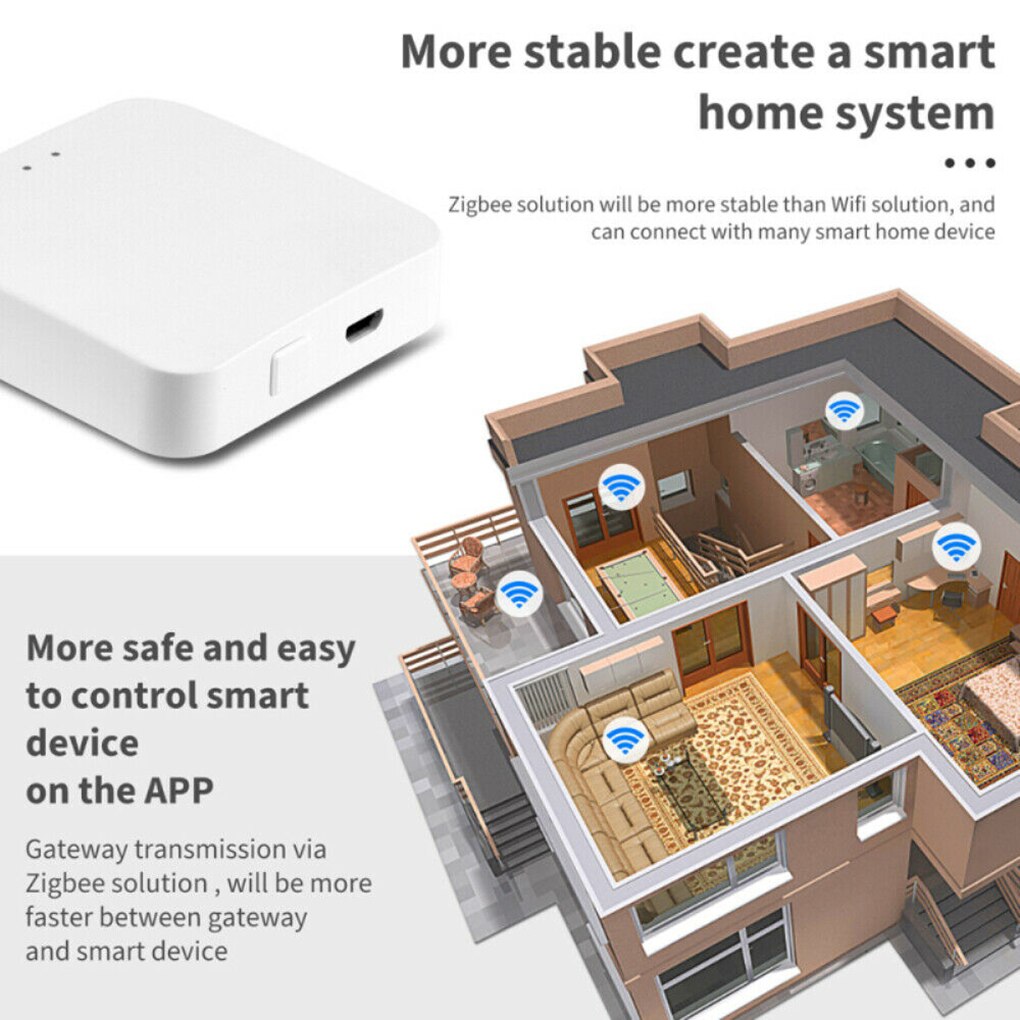 Tuya ZigBee Smart Gateway Hub Smart Home Bridge Smart Life APP Wireless Remote Controller Works with Alexa Google Home